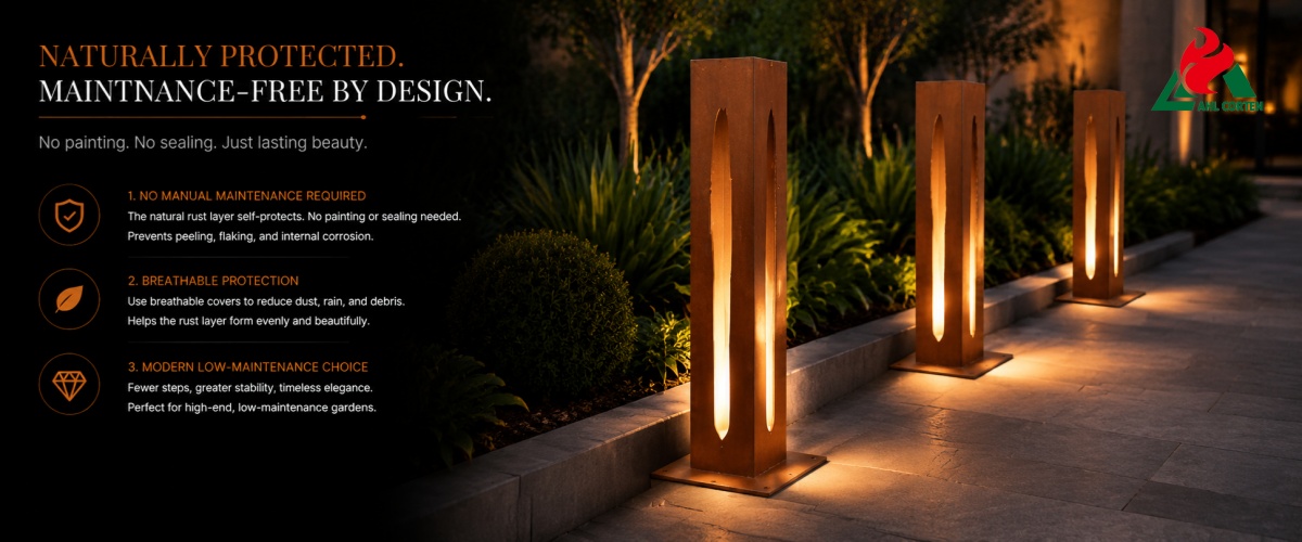 Do Weathering Steel Lights Require Additional Painting or Sealing